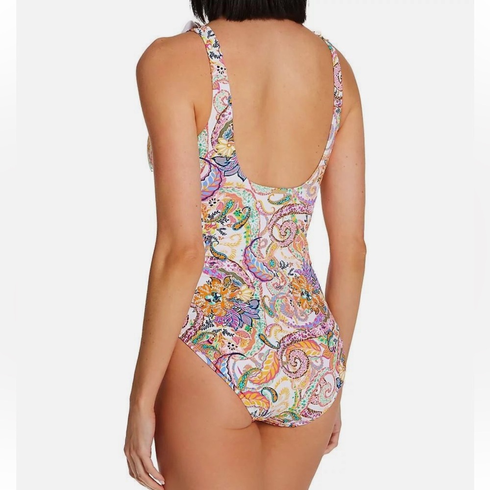 Lauren by Ralph Lauren Majestic Paisley Ruffled Underwire Tummy-Control Swimsuit - Picture 11 of 11
